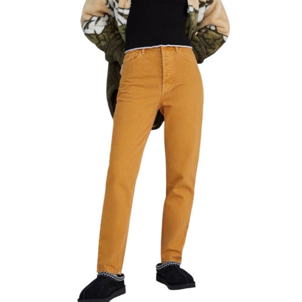 Pacsun Jeans Pants 28 / 6 Ultra High Rise Slim Button Fly Mustard Yellow Cotton